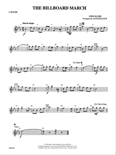 The Billboard March: Flute