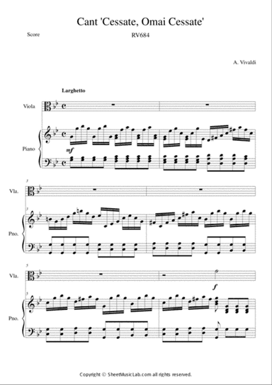 Cantate "Cessate, Omai Cessate" RV 684