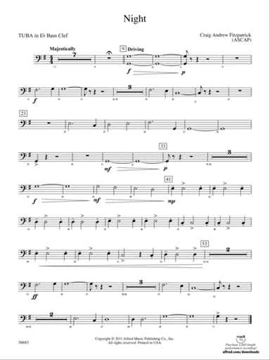 Night: (wp) E-flat Tuba B.C.