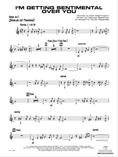 I'm Getting Sentimental over You: 1st F Horn