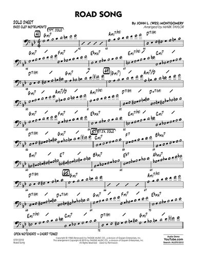 Road Song (arr. Mark Taylor) - Bass Clef Solo Sheet