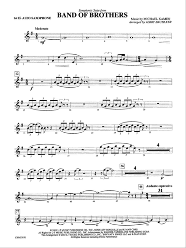 Band of Brothers, Symphonic Suite from: E-flat Alto Saxophone