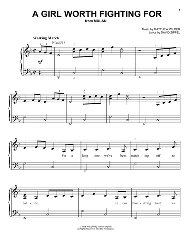 A Girl Worth Fighting For (from Mulan)