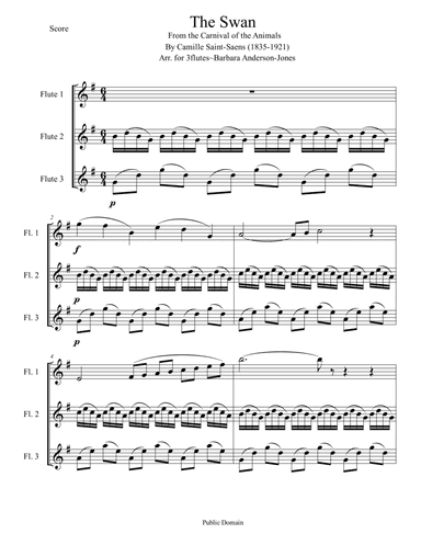 The Swan (from Carnival of the Animals) - Score Only