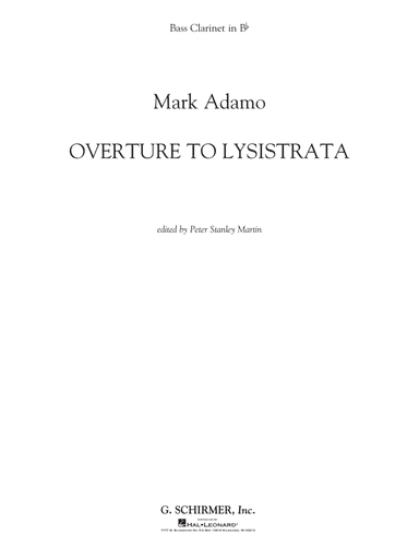 Overture to Lysistrata (arr. Peter Stanley Martin) - Bass Clarinet