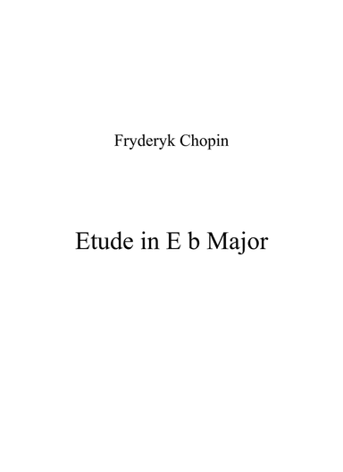 Etude in E b Major