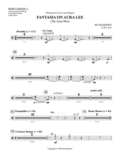 Fantasia on Aura Lee: 4th Percussion