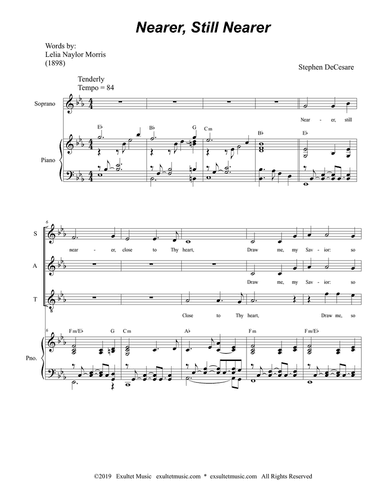 Nearer, Still Nearer (for SATB)