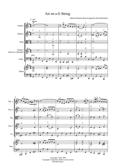 Air on a G String for String Quartet