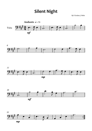 Silent Night - Tuba solo