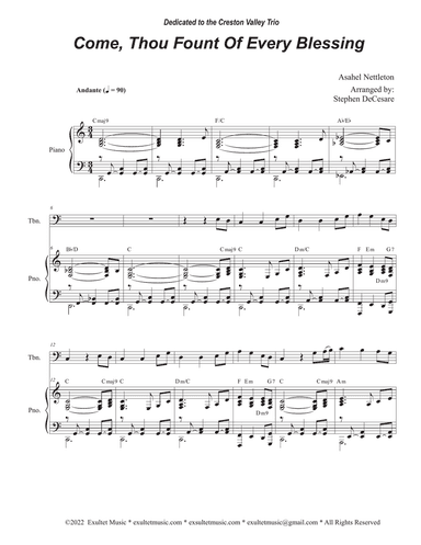 Come, Thou Fount Of Every Blessing (Trombone solo and Piano)