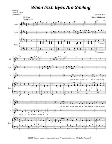 When Irish Eyes Are Smiling (Duet for Soprano and Tenor Solo)