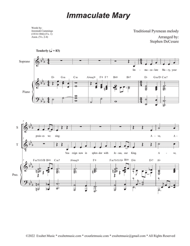 Immaculate Mary (2-part choir - (Soprano and Tenor)
