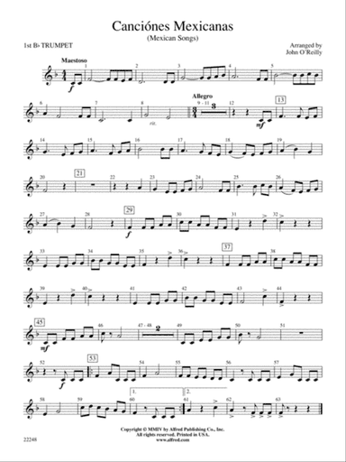 Canciónes Mexicanas: 1st B-flat Trumpet