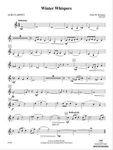 Winter Whispers: 1st B-flat Clarinet