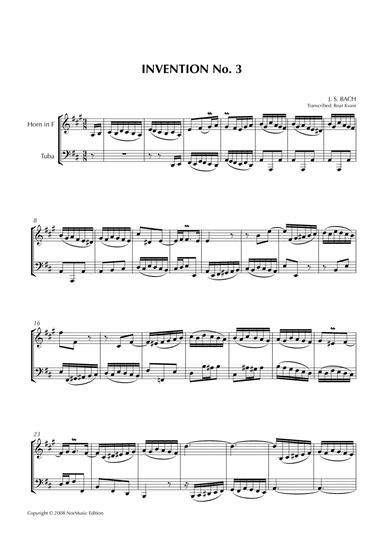 J.S. Bach: Invention No. 3 (Horn and Tuba)