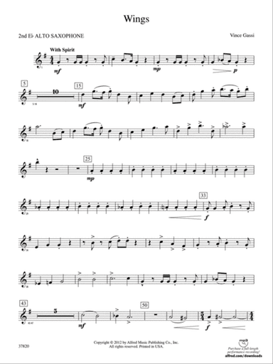 Wings: 2nd E-flat Alto Saxophone