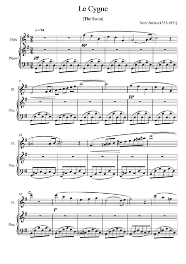 Camille Saint-Saëns - The Swan (Flute Solo)