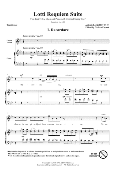 Lotti Requiem Suite (arr. Natahn Payant)