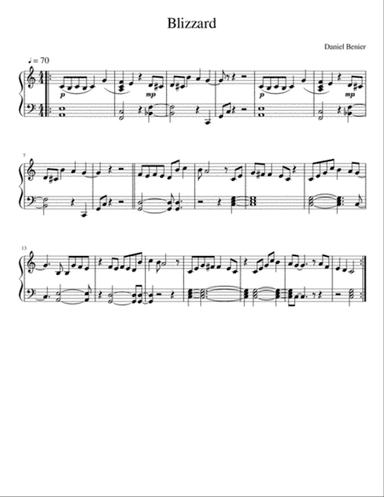 Bllizzard. Easy song for piano
