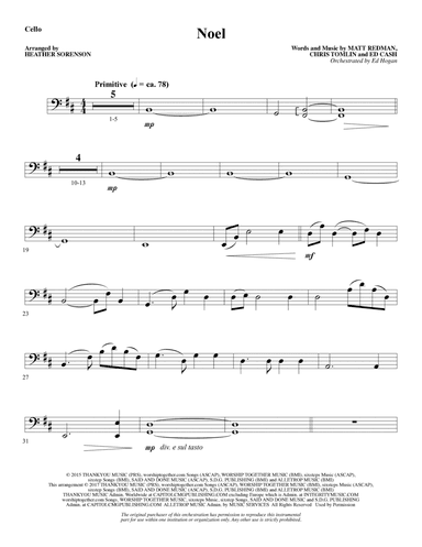 Noel (feat. Lauren Daigle) (arr. Heather Sorenson) - Cello