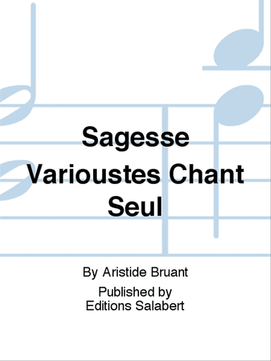 Sagesse Varioustes Chant Seul