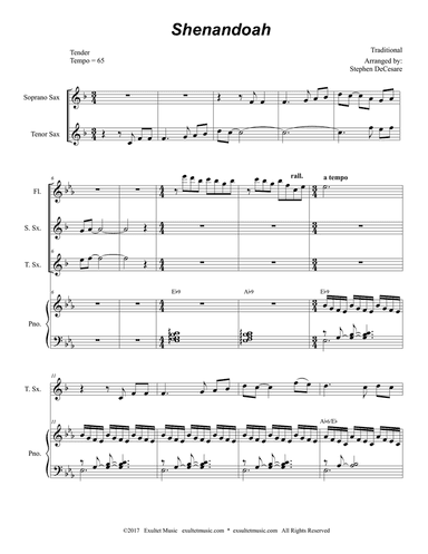 Shenandoah (Duet for Soprano and Tenor Saxophone)