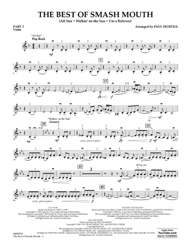 The Best of Smash Mouth (arr. Paul Murtha) - Pt.3 - Violin