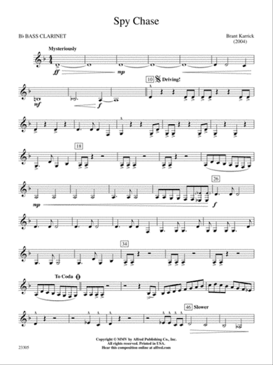Spy Chase: B-flat Bass Clarinet