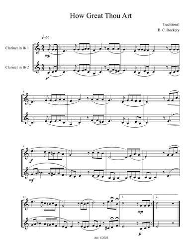 How Great Thou Art (Clarinet Duet)