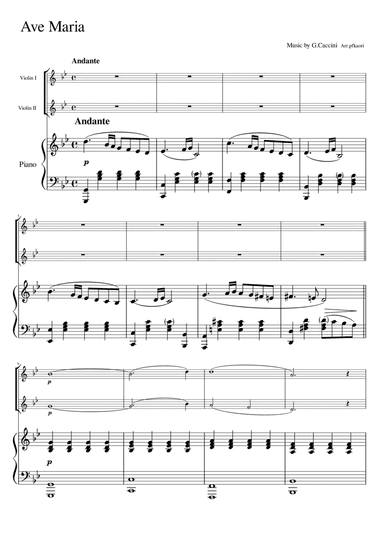 Caccini "Ave Maria" Piano Trio Violin Duo