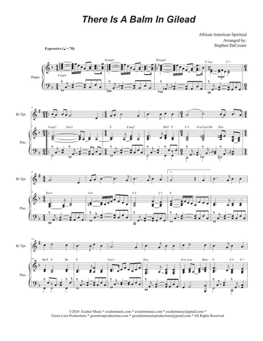 There Is A Balm In Gilead (Bb-Trumpet solo and Piano)