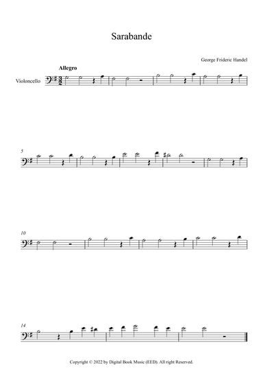 Sarabande - George Frideric Handel (Cello)