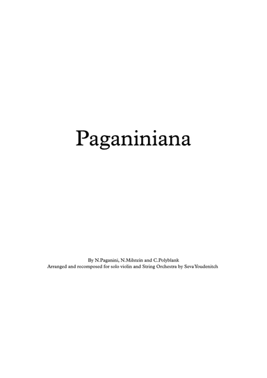 N.Paganini, N.Milstein, C.Polyblank, S.Youdenitch - "Paganiniana" for Violin and string orchestra