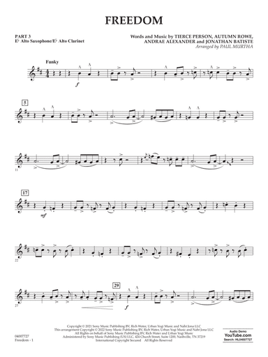Freedom (arr. Paul Murtha) - Pt.3 - Eb Alto Sax/Alto Clar.