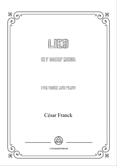 Franck-Lied in f sharp minor,for voice and piano
