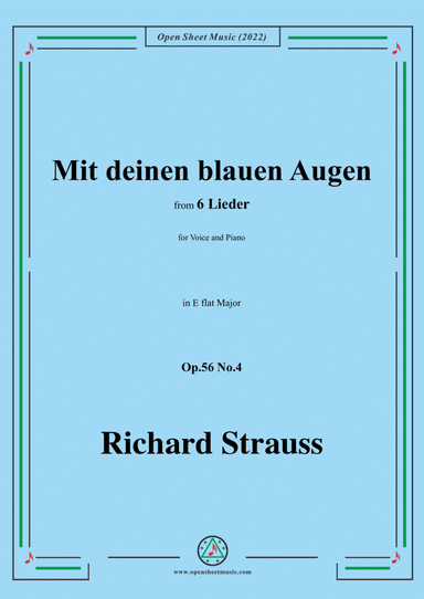 Richard Strauss-Mit deinen blauen Augen,in E flat Major