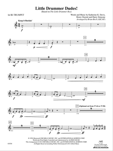Little Drummer Dudes!: 1st B-flat Trumpet