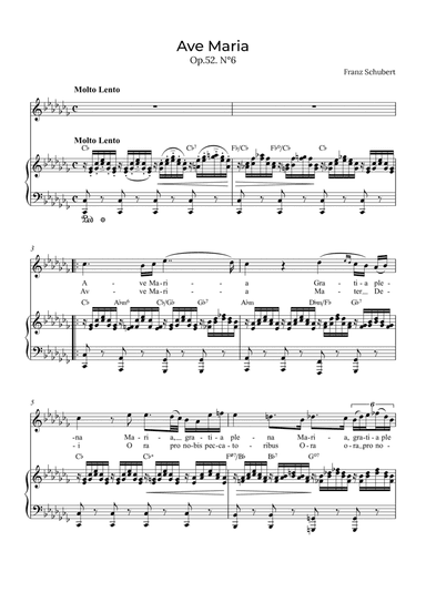 Ave Maria Schubert - Soprano with chords in Cb