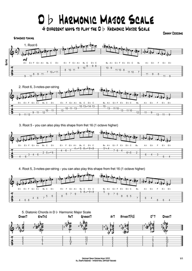 Db Harmonic Major Scale (4 Ways to Play)
