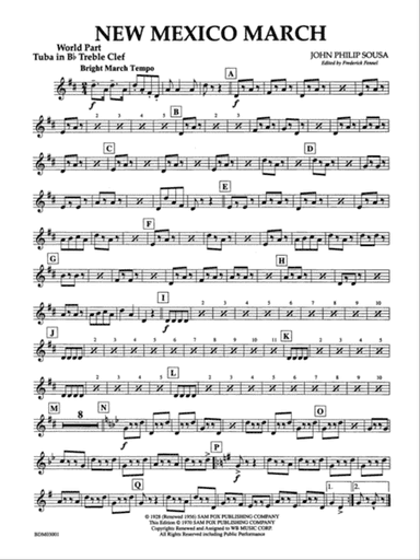 New Mexico March: (wp) B-flat Tuba T.C.