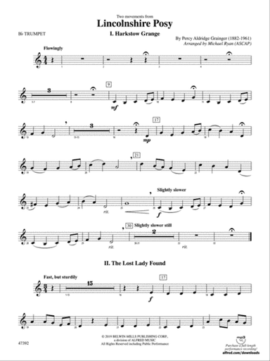 Lincolnshire Posy: 1st B-flat Trumpet