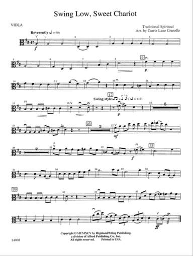 Swing Low, Sweet Chariot: Viola