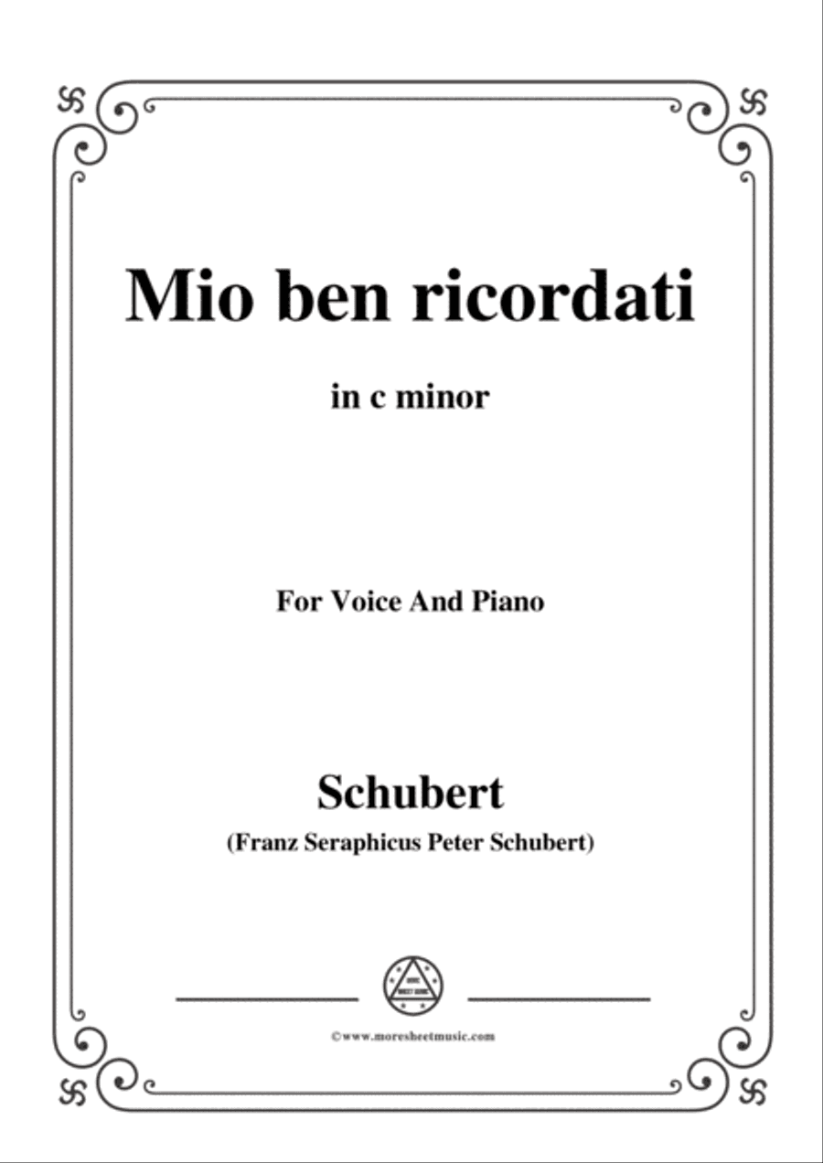 Schubert-Mio ben ricordati,in c minor,for Voice&Piano