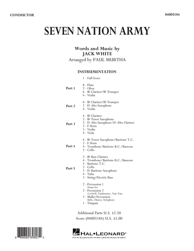 Seven Nation Army - Conductor Score (Full Score)