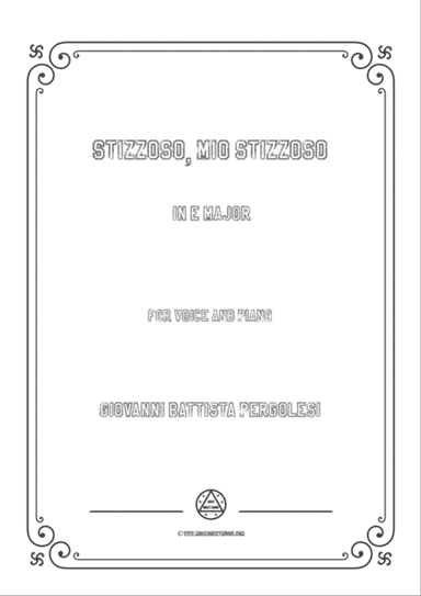 Pergolesi-Stizzoso,mio stizzoso in E Major,for Voice and Piano