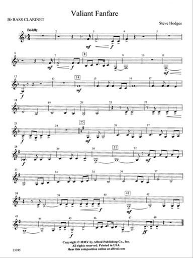 Valiant Fanfare: B-flat Bass Clarinet