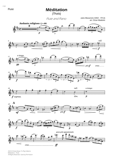 Meditation from Thais - Flute and Piano (Individual Parts)