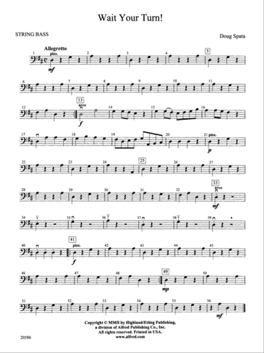 Wait Your Turn!: String Bass