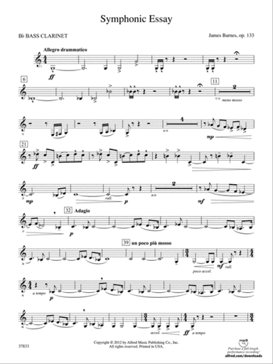 Symphonic Essay: B-flat Bass Clarinet
